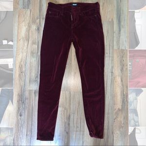 Maroon Velvet Hudson Jeans! Super cute and comfy!